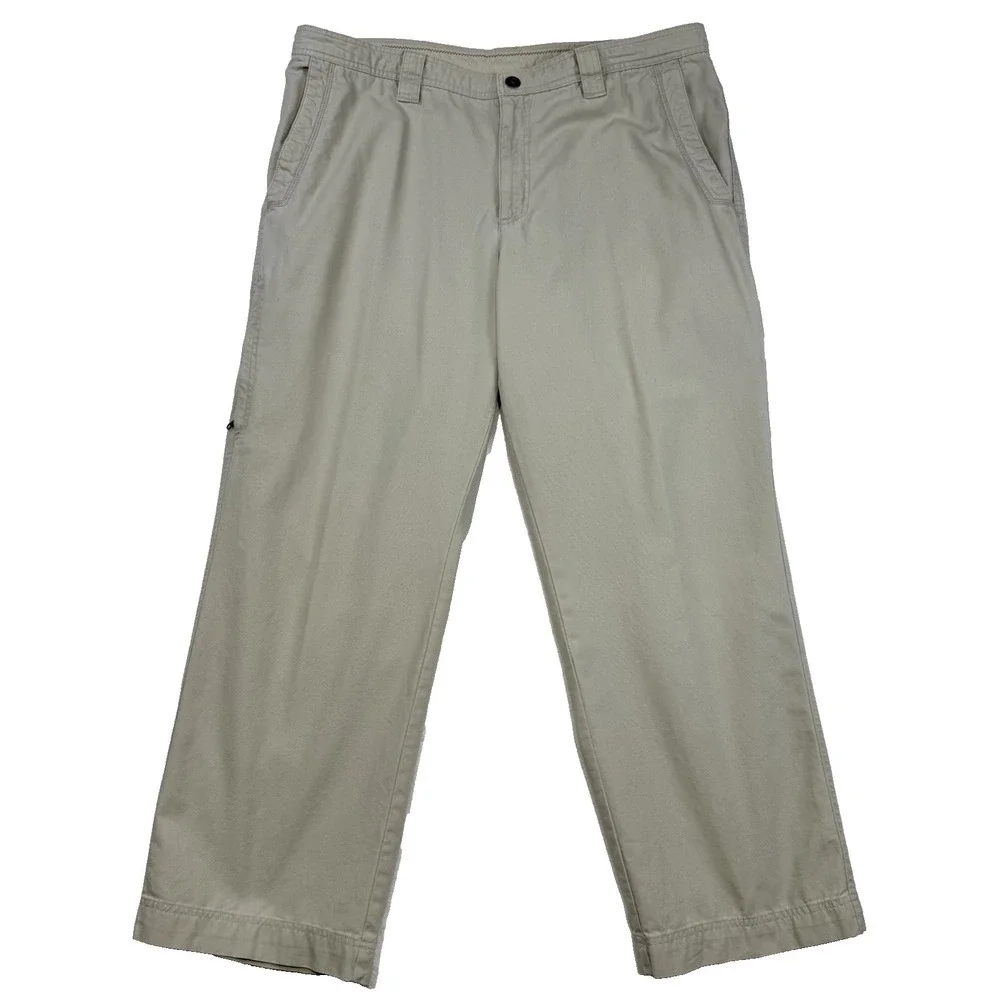 Columbia Outdoor Pants Men's 40x30‎ Khaki Omni-Shield Hiking Utility Cotton